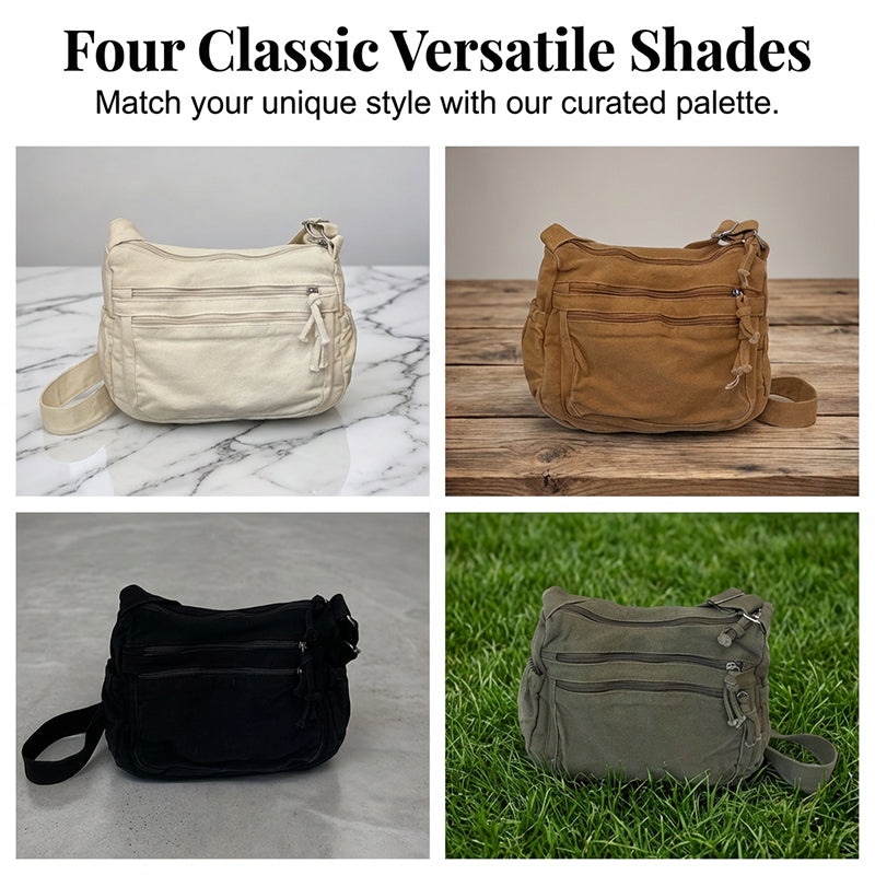 ✨Limited Offer: 64% Rabatt! 🕒Canvas-Tasche mit mehreren Fächern 🎒 Leicht und strapazierfähig, verstellbarer Schultergurt, kann als Schulter- oder Umhängetasche getragen werden 👜