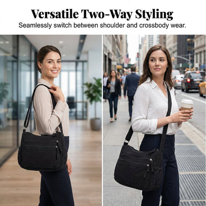 ✨Limited Offer: 64% Rabatt! 🕒Canvas-Tasche mit mehreren Fächern 🎒 Leicht und strapazierfähig, verstellbarer Schultergurt, kann als Schulter- oder Umhängetasche getragen werden 👜