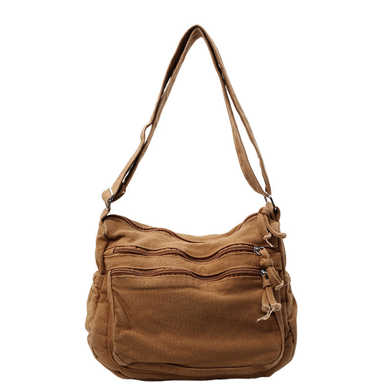 ✨Limited Offer: 64% Rabatt! 🕒Canvas-Tasche mit mehreren Fächern 🎒 Leicht und strapazierfähig, verstellbarer Schultergurt, kann als Schulter- oder Umhängetasche getragen werden 👜