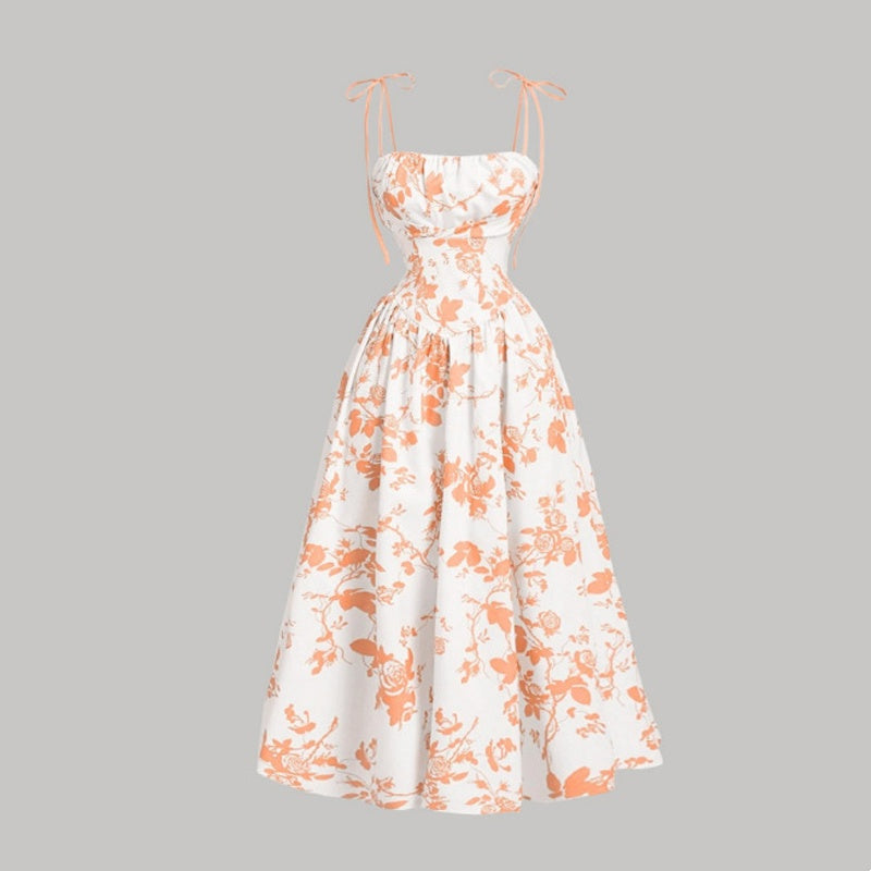 👗 50% RABATT! 🌸 Midi-Kleid für Damen mit Print & Schnürung – Figurbetont, Leicht & Perfekt Für Frühling & Sommer ☀️