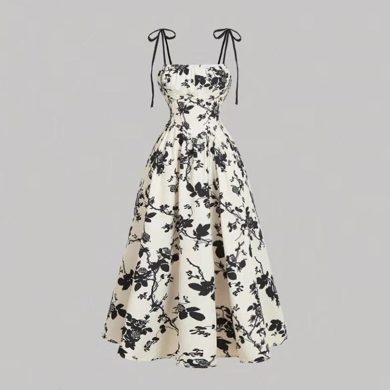 👗 50% RABATT! 🌸 Midi-Kleid für Damen mit Print & Schnürung – Figurbetont, Leicht & Perfekt Für Frühling & Sommer ☀️