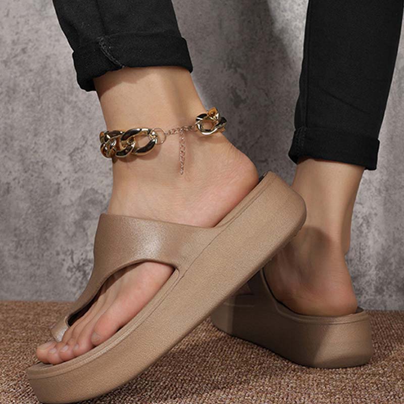 📢📢50 % Rabatt!! ⏰Sandalen mit Plateau-Absatz und Zehensteg für Damen