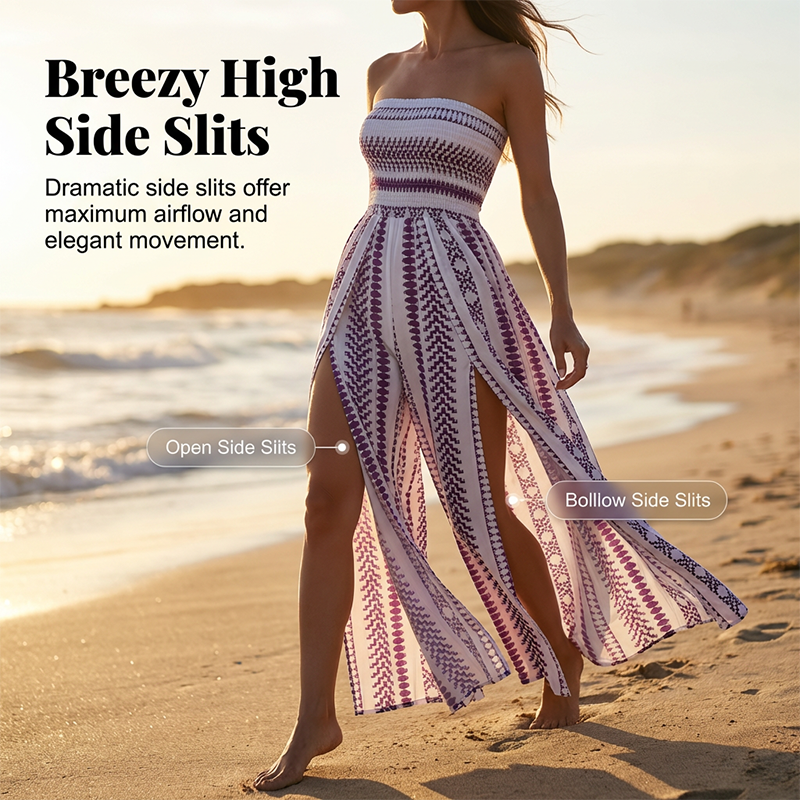 Jumpsuit mit smocktem Oberteil und geometrischem Muster