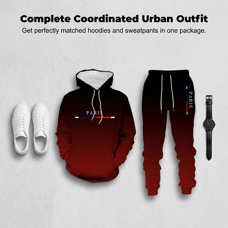Herren Gradient Trainingsanzug-Set - Kapuzenpullover und Jogginghose