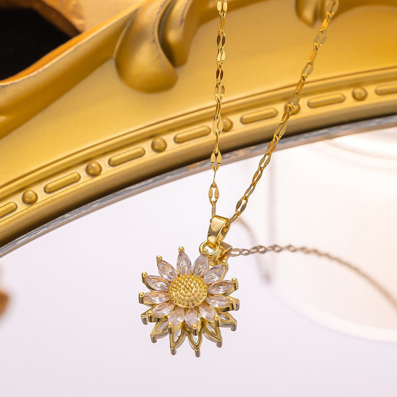 Sunflower Pendant Necklace for Women