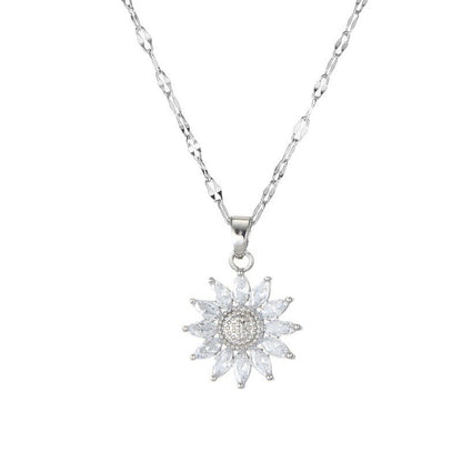 Sunflower Pendant Necklace for Women