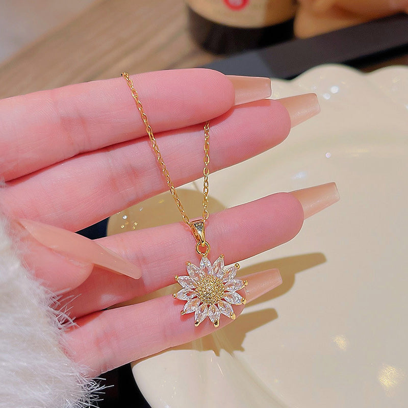 Sunflower Pendant Necklace for Women