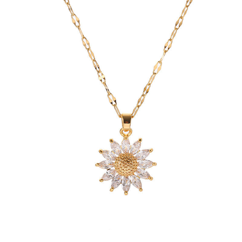 Sunflower Pendant Necklace for Women