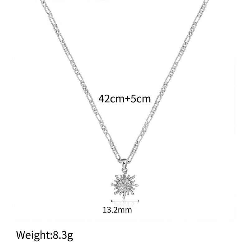 Sunflower Pendant Necklace for Women