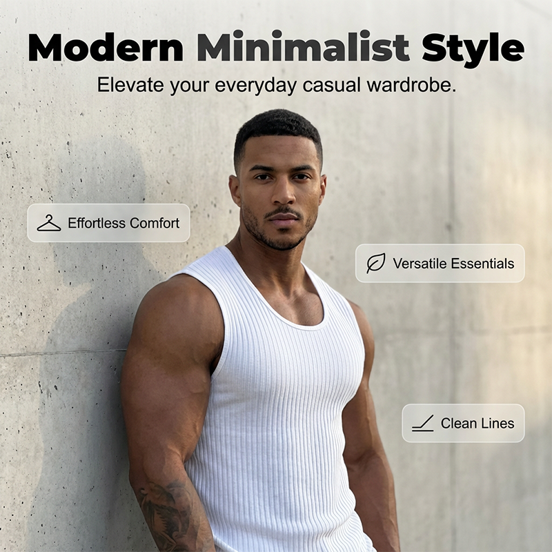 Herren-Tanktop aus geripptem Strick in schmaler Passform