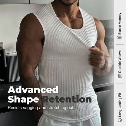 Herren-Tanktop aus geripptem Strick in schmaler Passform