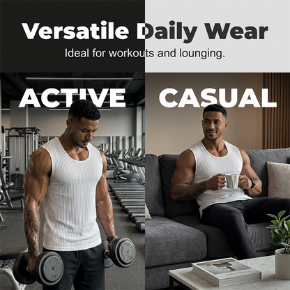 Herren-Tanktop aus geripptem Strick in schmaler Passform