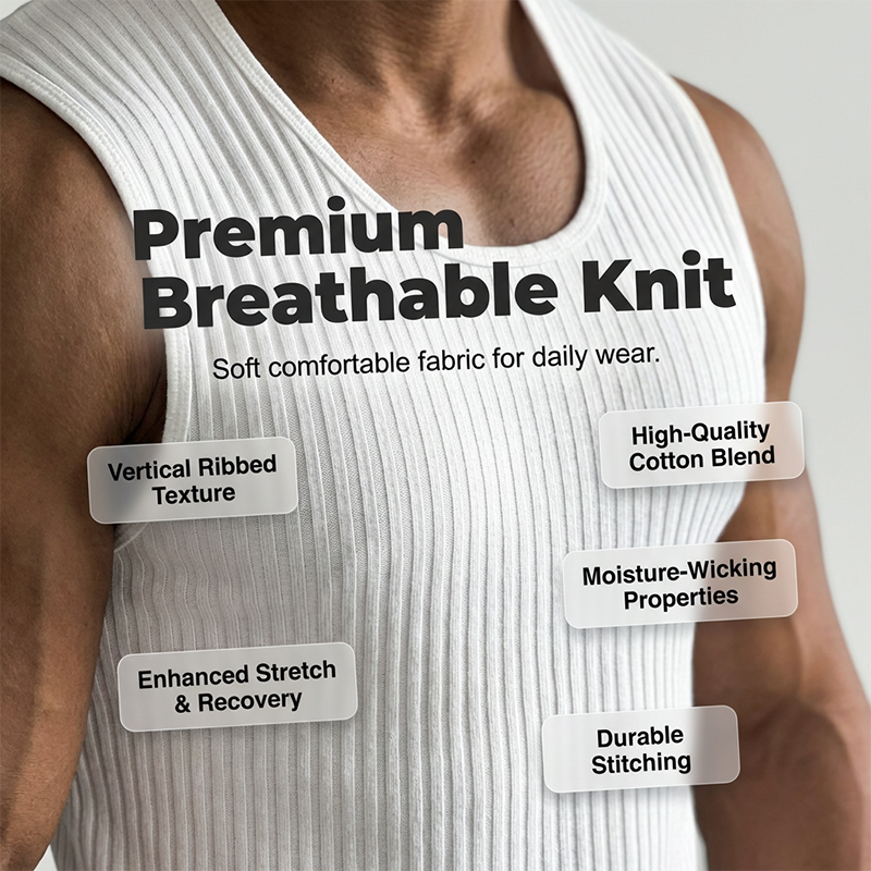 Herren-Tanktop aus geripptem Strick in schmaler Passform