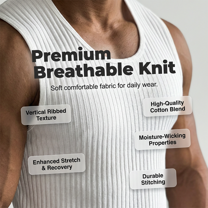 Herren-Tanktop aus geripptem Strick in schmaler Passform