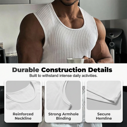 Herren-Tanktop aus geripptem Strick in schmaler Passform
