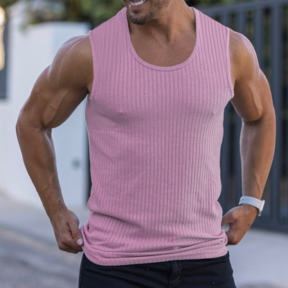 Herren-Tanktop aus geripptem Strick in schmaler Passform