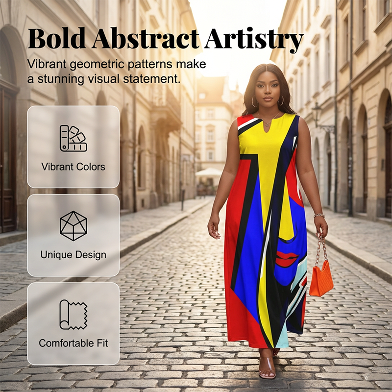 🎨 50% Rabatt! Künstlerisch bedrucktes, lockeres Sommer-Maxikleid – figurfreundlich + einzigartig im Stil + mühelos elegant 💃✨