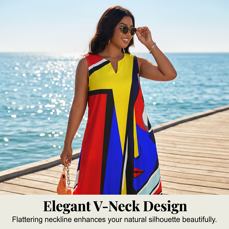 🎨 50% Rabatt! Künstlerisch bedrucktes, lockeres Sommer-Maxikleid – figurfreundlich + einzigartig im Stil + mühelos elegant 💃✨