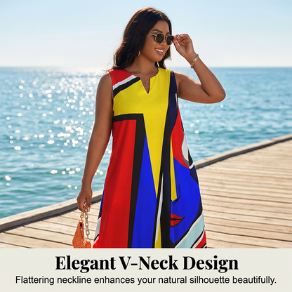 🎨 50% Rabatt! Künstlerisch bedrucktes, lockeres Sommer-Maxikleid – figurfreundlich + einzigartig im Stil + mühelos elegant 💃✨
