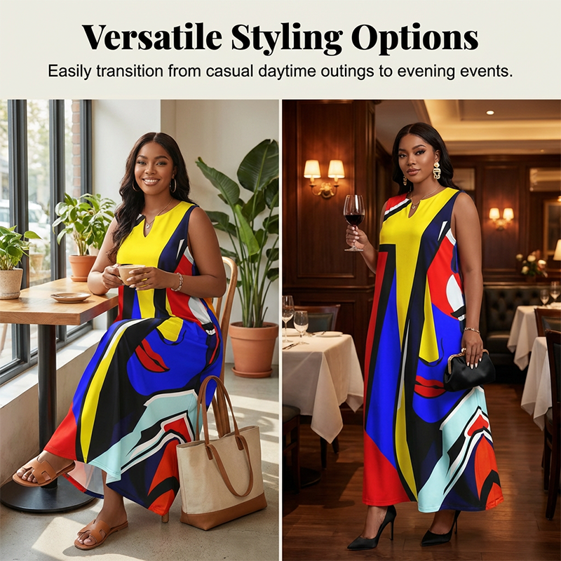 🎨 50% Rabatt! Künstlerisch bedrucktes, lockeres Sommer-Maxikleid – figurfreundlich + einzigartig im Stil + mühelos elegant 💃✨