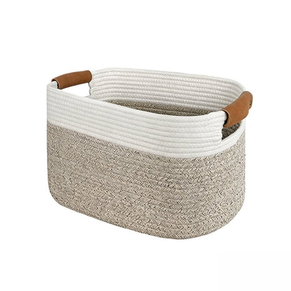 🧺 36% RABATT! 🧵 Geflochtener Baumwollseil-Aufbewahrungskorb mit Griffen – Weich, Stabil & Perfekt Für Spielzeug, Wäsche & Wohnaccessoires 🏠