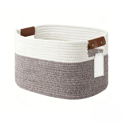 🧺 36% RABATT! 🧵 Geflochtener Baumwollseil-Aufbewahrungskorb mit Griffen – Weich, Stabil & Perfekt Für Spielzeug, Wäsche & Wohnaccessoires 🏠