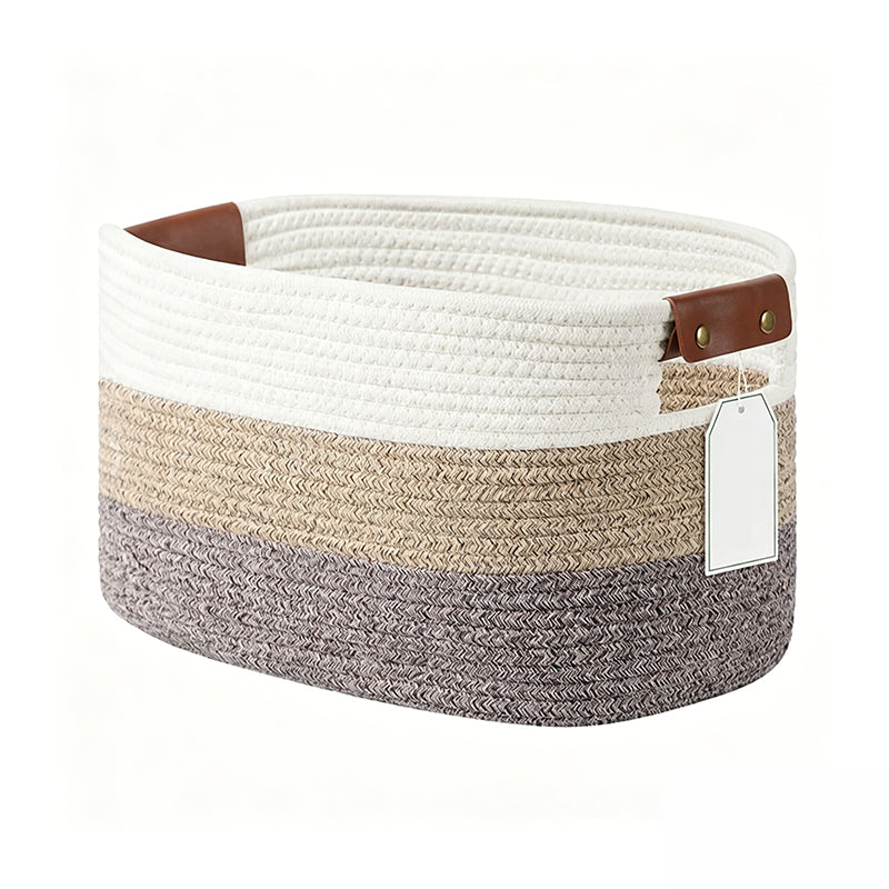 🧺 36% RABATT! 🧵 Geflochtener Baumwollseil-Aufbewahrungskorb mit Griffen – Weich, Stabil & Perfekt Für Spielzeug, Wäsche & Wohnaccessoires 🏠