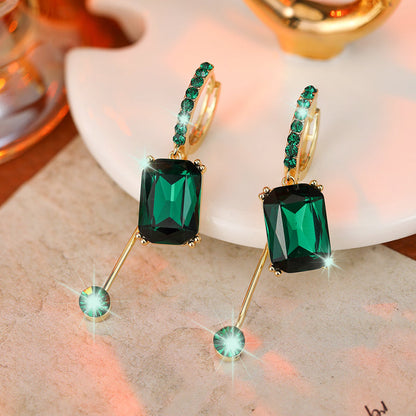 Elegante Vintage-Synthetikdiamant-Tropfenohrstecker