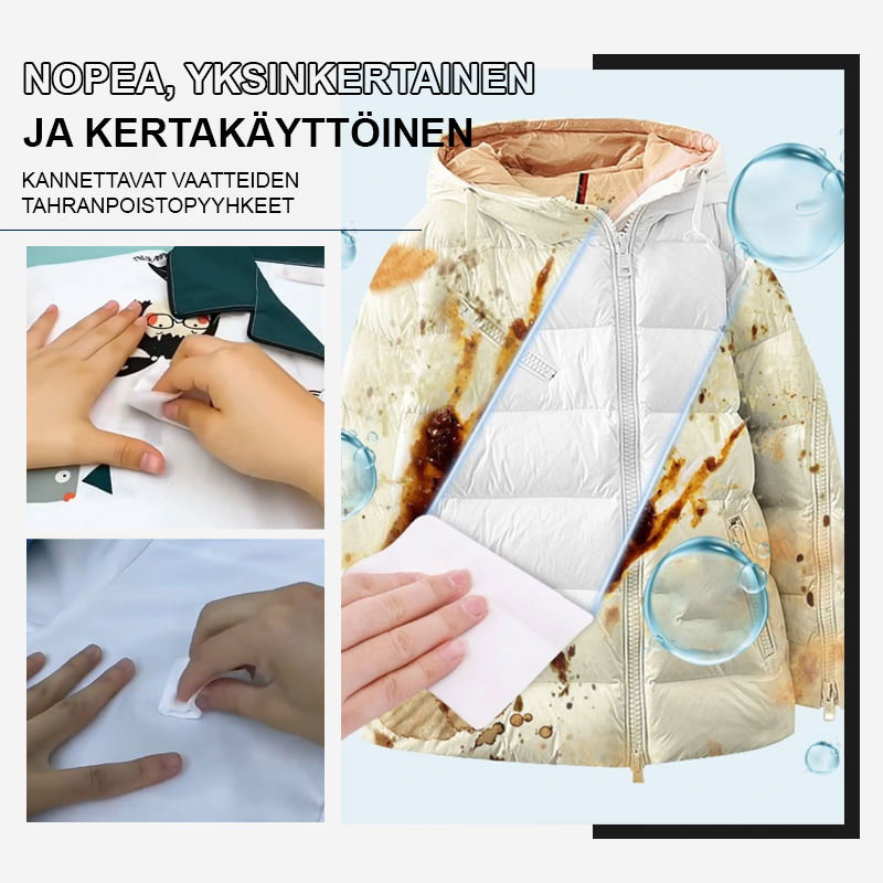 Pousbo® Tragbare Fleckenentferner-Tücher für Kleidung