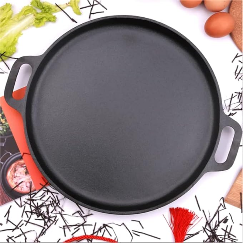 Antihaftbeschichtete Grillpfanne aus Gusseisen mit Griffen