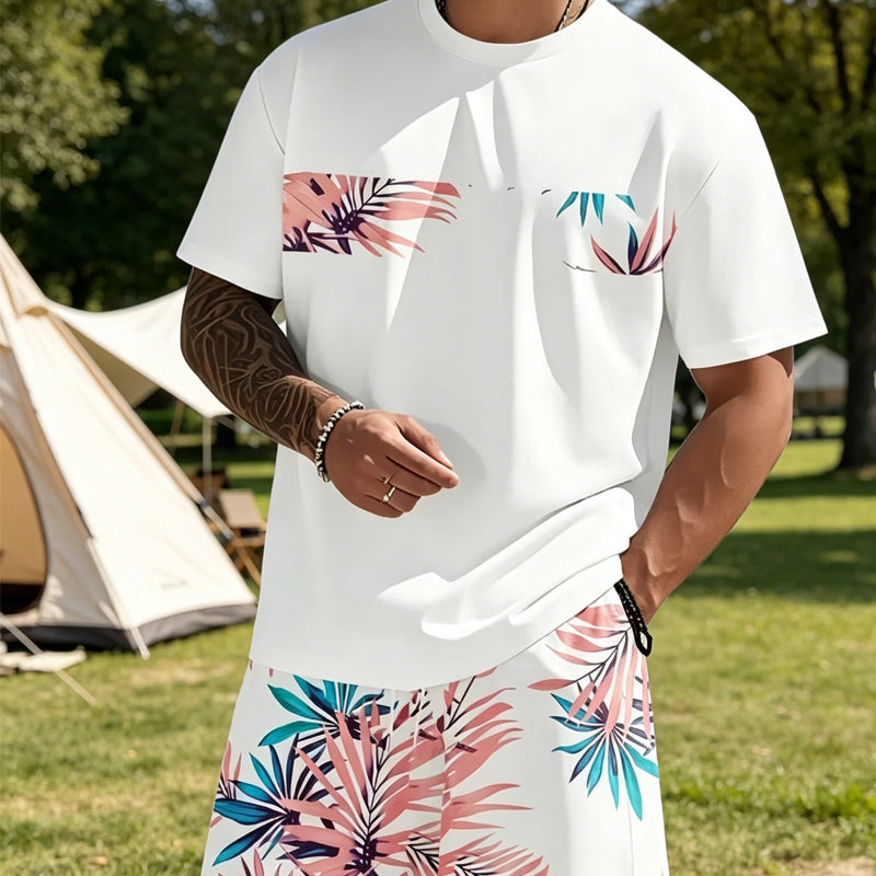Herren Freizeit-Set – T-Shirt mit Print & Shorts – bequem, atmungsaktiv & vielseitig – ideal für Sommer & Alltag