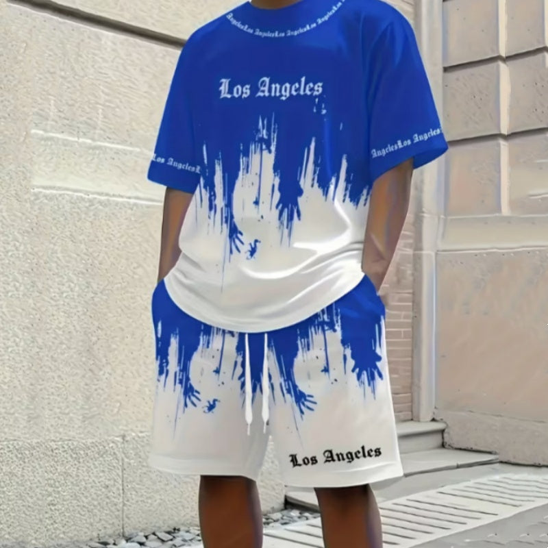 Herren Freizeit-Set – T-Shirt mit Print & Shorts – bequem, atmungsaktiv & vielseitig – ideal für Sommer & Alltag