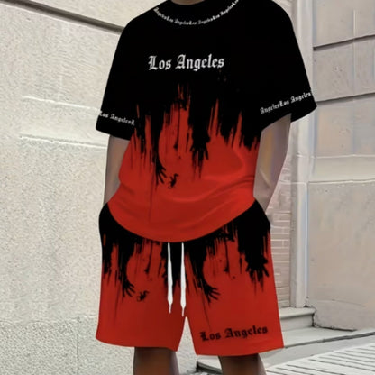 Herren Freizeit-Set – T-Shirt mit Print & Shorts – bequem, atmungsaktiv & vielseitig – ideal für Sommer & Alltag