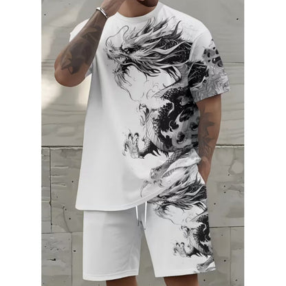 Herren Freizeit-Set – T-Shirt mit Print & Shorts – bequem, atmungsaktiv & vielseitig – ideal für Sommer & Alltag