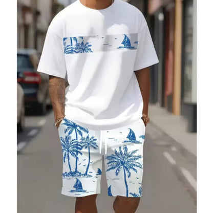 Herren Freizeit-Set – T-Shirt mit Print & Shorts – bequem, atmungsaktiv & vielseitig – ideal für Sommer & Alltag