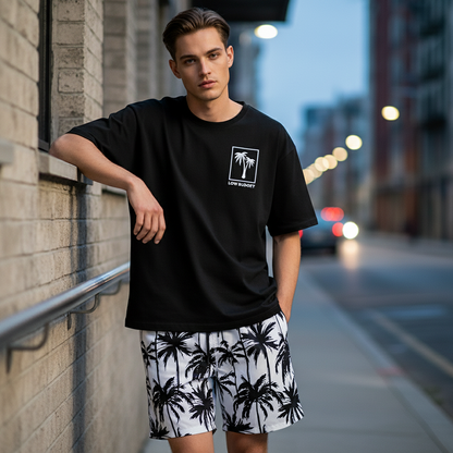 Herren 2-teiliges Freizeit-Set – bedrucktes T-Shirt & Shorts – bequem, atmungsaktiv & vielseitig – ideal für Sommer & Alltag
