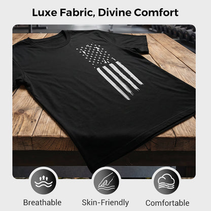 📢📢50 % RABATT!! ⏰Herren-T-Shirt mit Used-Look und amerikanischem Flaggenprint