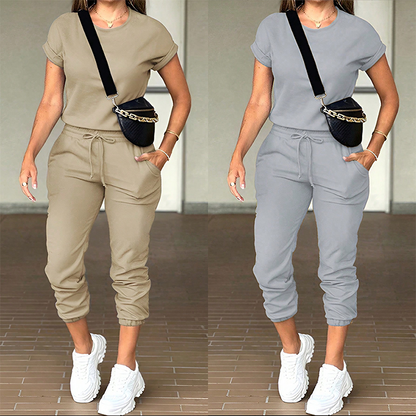 👕✨ Damen Trainingsanzug – Bequem, Taschen, Kordelzug, Lässig ✨