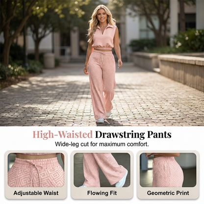 🔥 50% RABATT! Exklusives Damen-Zweiteiler-Set 🌿 Lässiges Oberteil + weite Hose – stylisch, bequem & alltagstauglich ✨