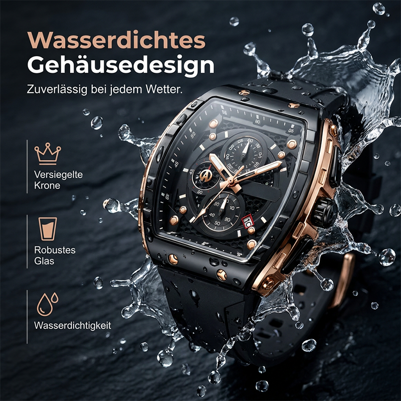 Herren-Chronograph mit Silikonarmband