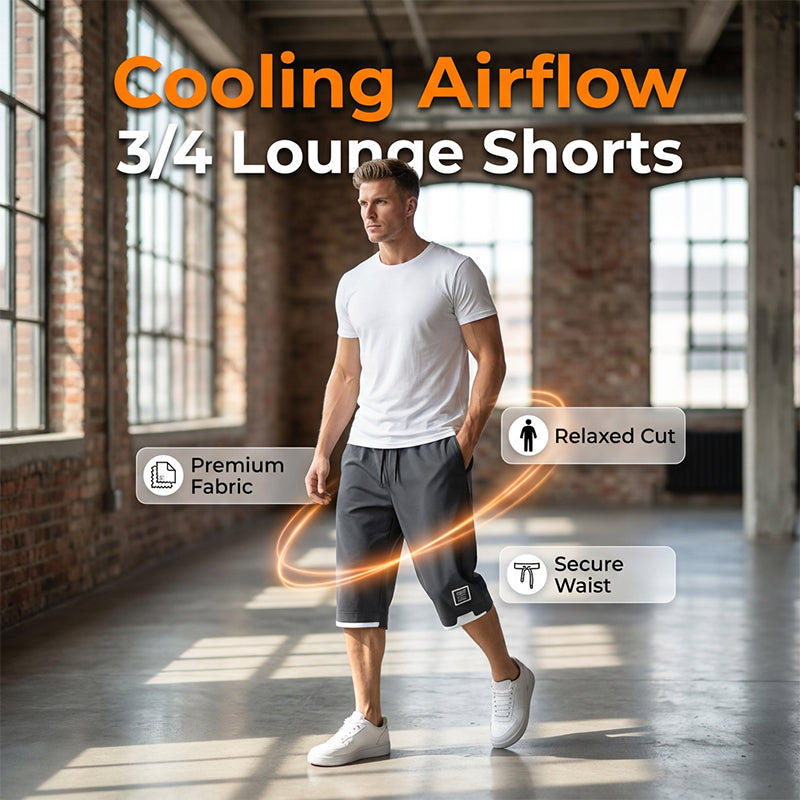 🩳 JETZT 50 % RABATT!❄️ Herren-Capri-Shorts aus Eisseide – Atmungsaktiv & Ultraleicht – Lässige 3/4-Loungewear-Hose 🌬️