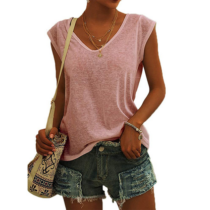 ✨ Jetzt 50% Rabatt zum Halben Preis  🔥 Lässiges Damen-Tanktop mit V-Ausschnitt und lockerer Passform 👚 Weich & atmungsaktiv für den Alltag ☀️ Viele schöne Farben verfügbar 🎨