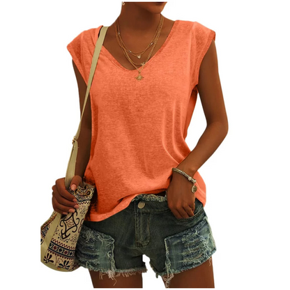 ✨ Jetzt 50% Rabatt zum Halben Preis  🔥 Lässiges Damen-Tanktop mit V-Ausschnitt und lockerer Passform 👚 Weich & atmungsaktiv für den Alltag ☀️ Viele schöne Farben verfügbar 🎨