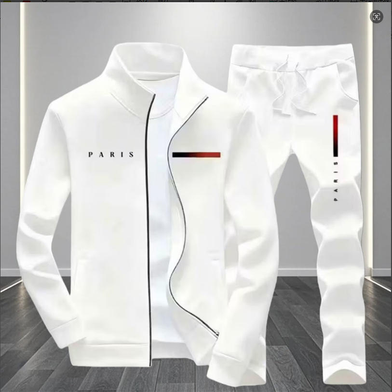 🧥 BEFRISTETES ANGEBOT – 50% RABATT! ✨ Herren-Bedrucktes Zip-Jacken- und Hosen-Set – Komplett, weich, lässig 🎨