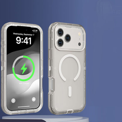 Stoßfeste, transparente magnetische Handyhülle mit starkem Magnetverschluss – Vergilbungsschutz, 360°-Schutz, schlankes Design ✨