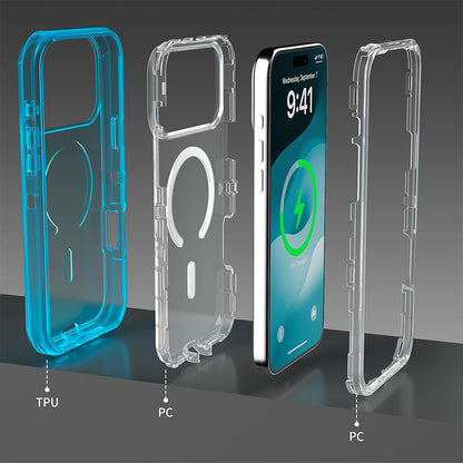 Stoßfeste, transparente magnetische Handyhülle mit starkem Magnetverschluss – Vergilbungsschutz, 360°-Schutz, schlankes Design ✨