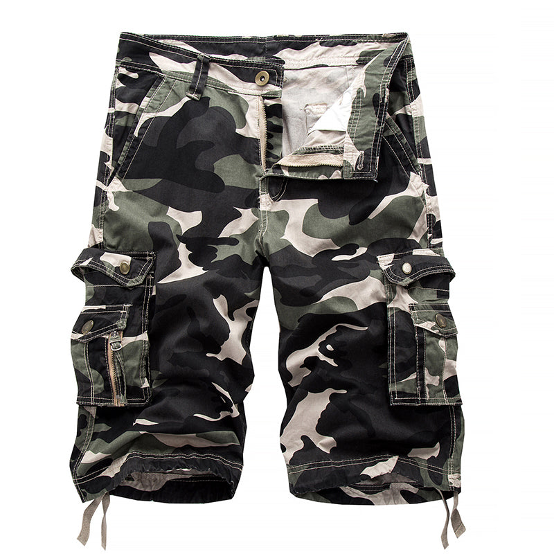 Herren-Outdoor-Cargoshorts mit Tarnmuster