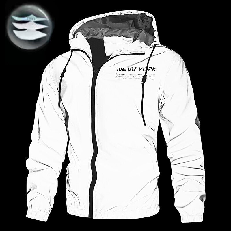 Reflektierende Kapuzen-Windjacke für Herren