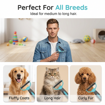 🥳SCHLUSSVERKAUF 2026🥳💞50 % RABATT | Doppelseitiger Fellpflegerechen für Hunde und Katzen