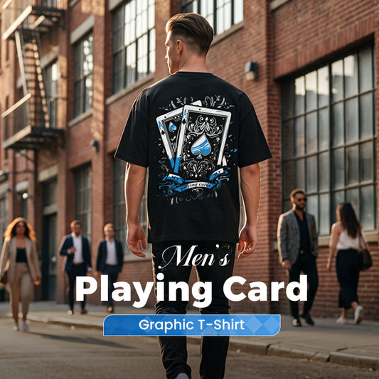 Herren-T-Shirt mit Spielkartenmotiv